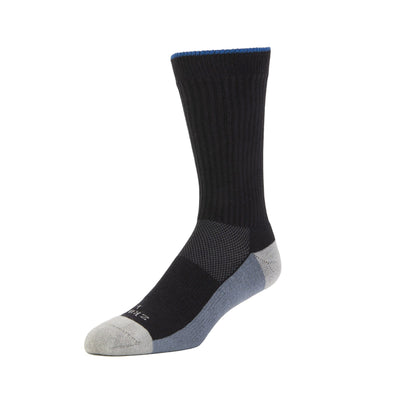 Zkano Basic & Sport Large (mens shoe size 8 - 12.5) Summit - Performance Organic Cotton Crew Socks - Black organic-socks-made-in-usa