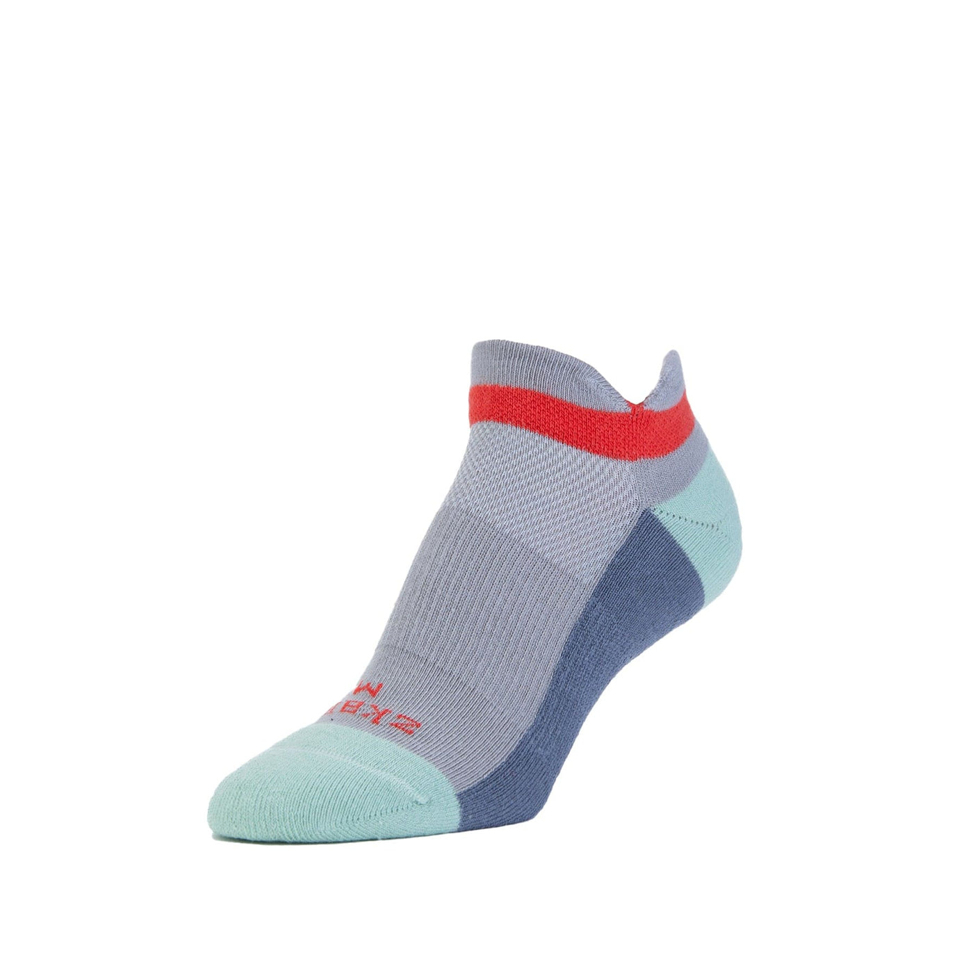 Zkano Basic & Sport Medium Ascent - Cushioned Organic Cotton No Show Heel Tab - Heather organic-socks-made-in-usa