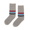 Zkano Crew Large Mid Stripe - Heavy Rib Organic Cotton Socks Crew - Heather organic-socks-made-in-usa