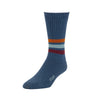 Zkano Crew Large Mid Stripe - Heavy Rib Organic Cotton Socks Crew - Navy organic-socks-made-in-usa