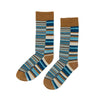 Zkano Crew Large Uneven stripe - Organic Cotton Socks Crew - Bronze organic-socks-made-in-usa
