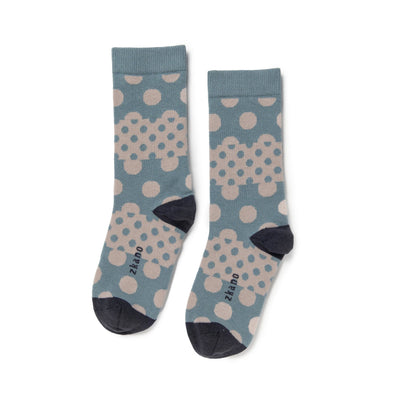Zkano Crew Medium Dot Stripe - Organic Cotton Crew Socks - Lead organic-socks-made-in-usa