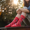 Zkano Crew Medium On The Farm - Organic Cotton Crew Socks - Tomato organic-socks-made-in-usa