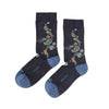 Zkano Crew Medium Paisley - Organic Cotton Socks Crew - Dark Indigo organic-socks-made-in-usa