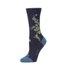 Zkano Crew Medium Paisley - Organic Cotton Socks Crew - Dark Indigo organic-socks-made-in-usa