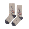 Zkano Crew Medium Paisley - Organic Cotton Socks Crew - Pebble organic-socks-made-in-usa