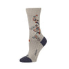 Zkano Crew Medium Paisley - Organic Cotton Socks Crew - Pebble organic-socks-made-in-usa