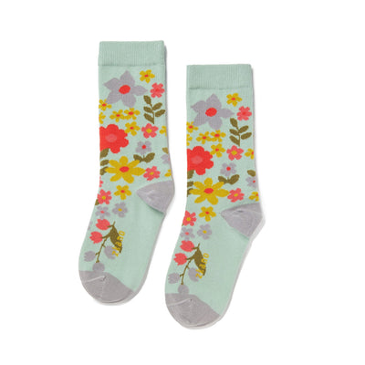 Zkano Crew Medium Spring Flowers - Organic Cotton Crew Socks - Silt organic-socks-made-in-usa