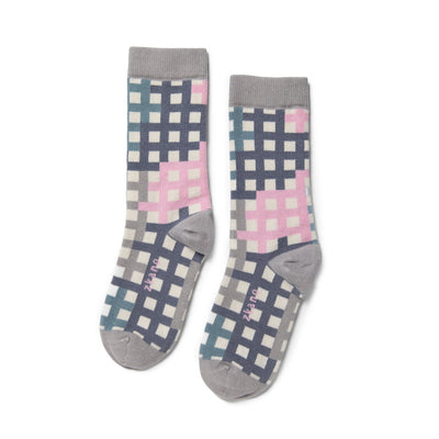 Zkano Crew Medium Trellis - Organic Cotton Crew Socks - Natural organic-socks-made-in-usa