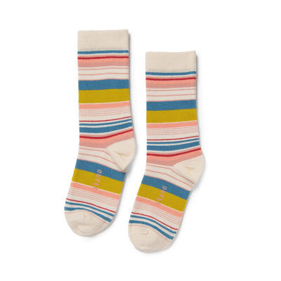 Zkano Crew Medium Variegated Stripe - Organic Cotton Crew Socks - Natural organic-socks-made-in-usa