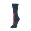 Zkano Crew Nordic Snowflake - Organic Cotton Tall Crew Roll Top - Navy organic-socks-made-in-usa