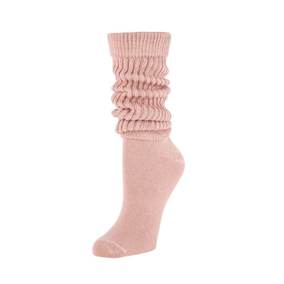 Zkano Knee High Medium Chunky Knit Organic Cotton Slouch Knee Socks - Desert Rose organic-socks-made-in-usa
