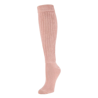 Zkano Knee High Medium Chunky Knit Organic Cotton Slouch Knee Socks - Desert Rose organic-socks-made-in-usa