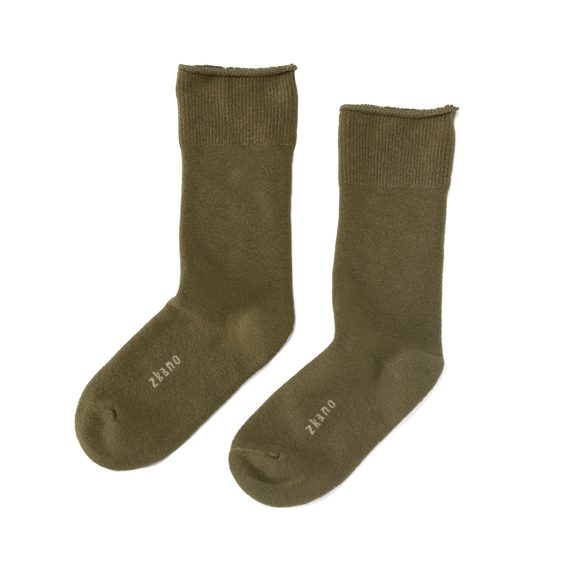 Cushioned Roll Top Organic Cotton Crew Socks - Olive zkano socks Cushioned Roll Top Organic Cotton Crew Socks - Olive zkano socks