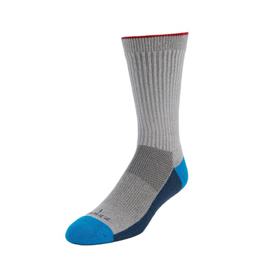 Zkano Basic & Sport Large (mens shoe size 8 - 12.5) Summit - performance organic cotton crew socks - heather organic-socks-made-in-usa
