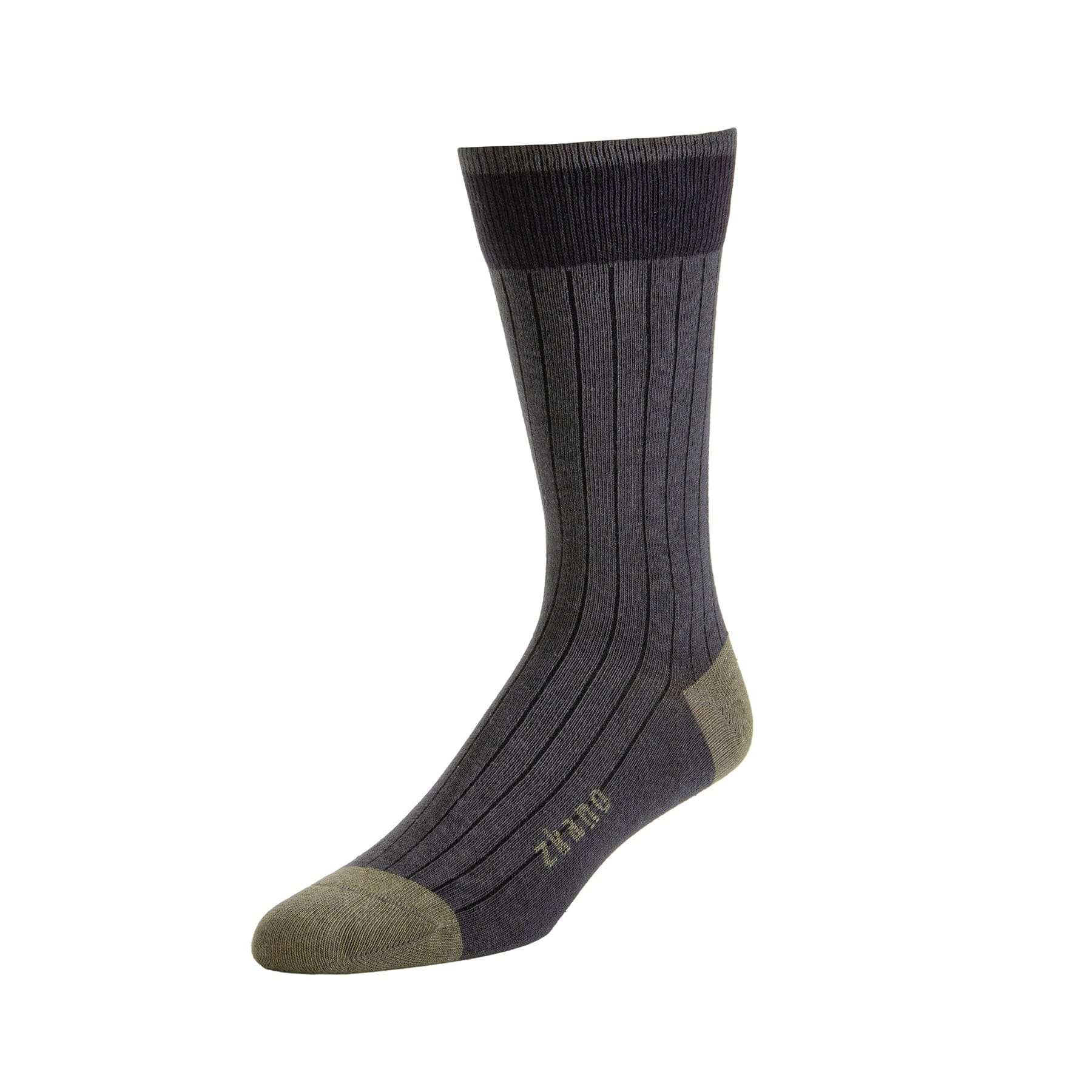 Zkano Forrest - Ribbed Organic Cotton Crew Socks - Charcoal Zkano Forrest - Ribbed Organic Cotton Crew Socks - Charcoal