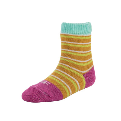 Zkano Kids Kids - pinstripes organic cotton crew socks - marigold organic-socks-made-in-usa