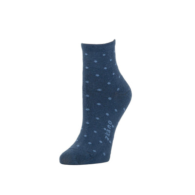 Zkano Ankle Medium Alice - Organic Cotton Socks Anklet - Navy organic-socks-made-in-usa