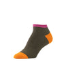 Zkano Ankle Medium Pintuck - Textured Organic Cotton Mini Anklet Socks - Olive organic-socks-made-in-usa