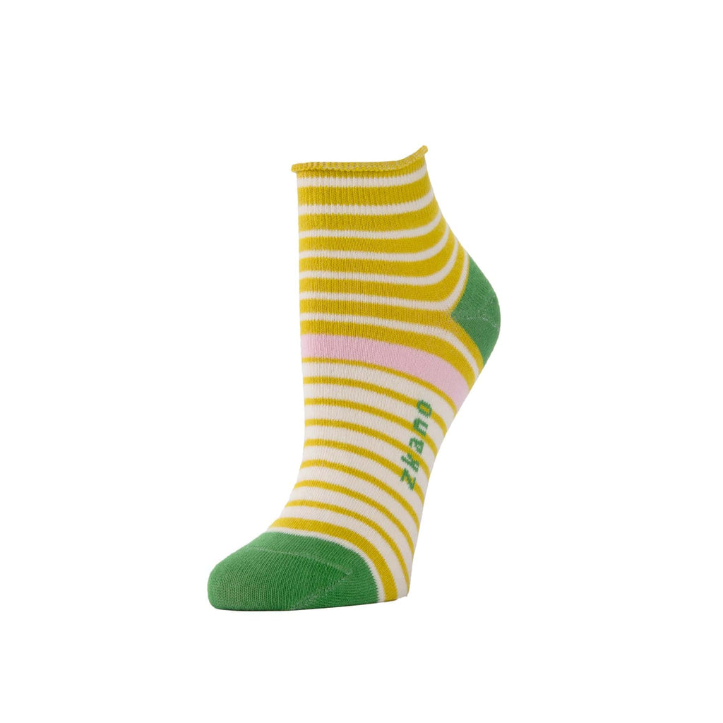 Zkano Ankle Medium Rosette - Organic Cotton Socks Anklet - Citron organic-socks-made-in-usa
