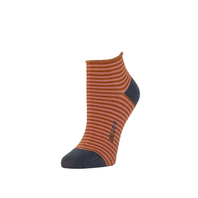 Zkano Ankle Medium Rosette - Organic Cotton Socks Anklet - Saddle organic-socks-made-in-usa