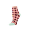 Zkano Ankle Medium Tulip Check - Organic Cotton Socks Anklet - Blush organic-socks-made-in-usa