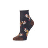 Zkano Ankle Medium Women's Posy - Organic Cotton Socks Anklet - Charcoal organic-socks-made-in-usa
