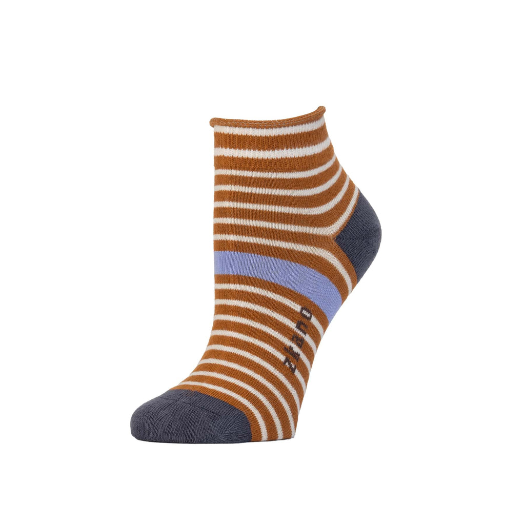 Zkano Ankle Medium Women's Rosette - Organic Cotton Socks Anklet - Sienna organic-socks-made-in-usa