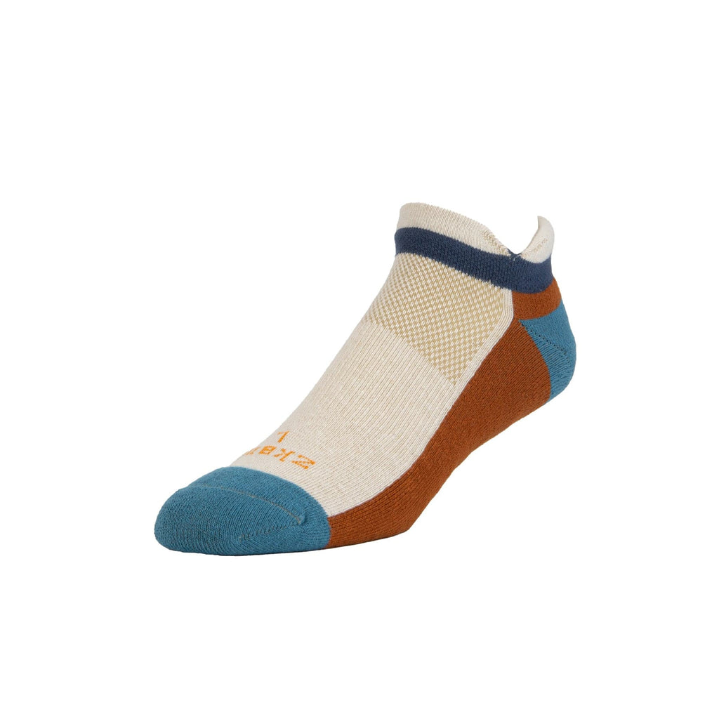 Zkano Basic & Sport Large (mens shoe size 8 - 12.5) Ascent - Performance Organic Cotton No Show - Wheat organic-socks-made-in-usa