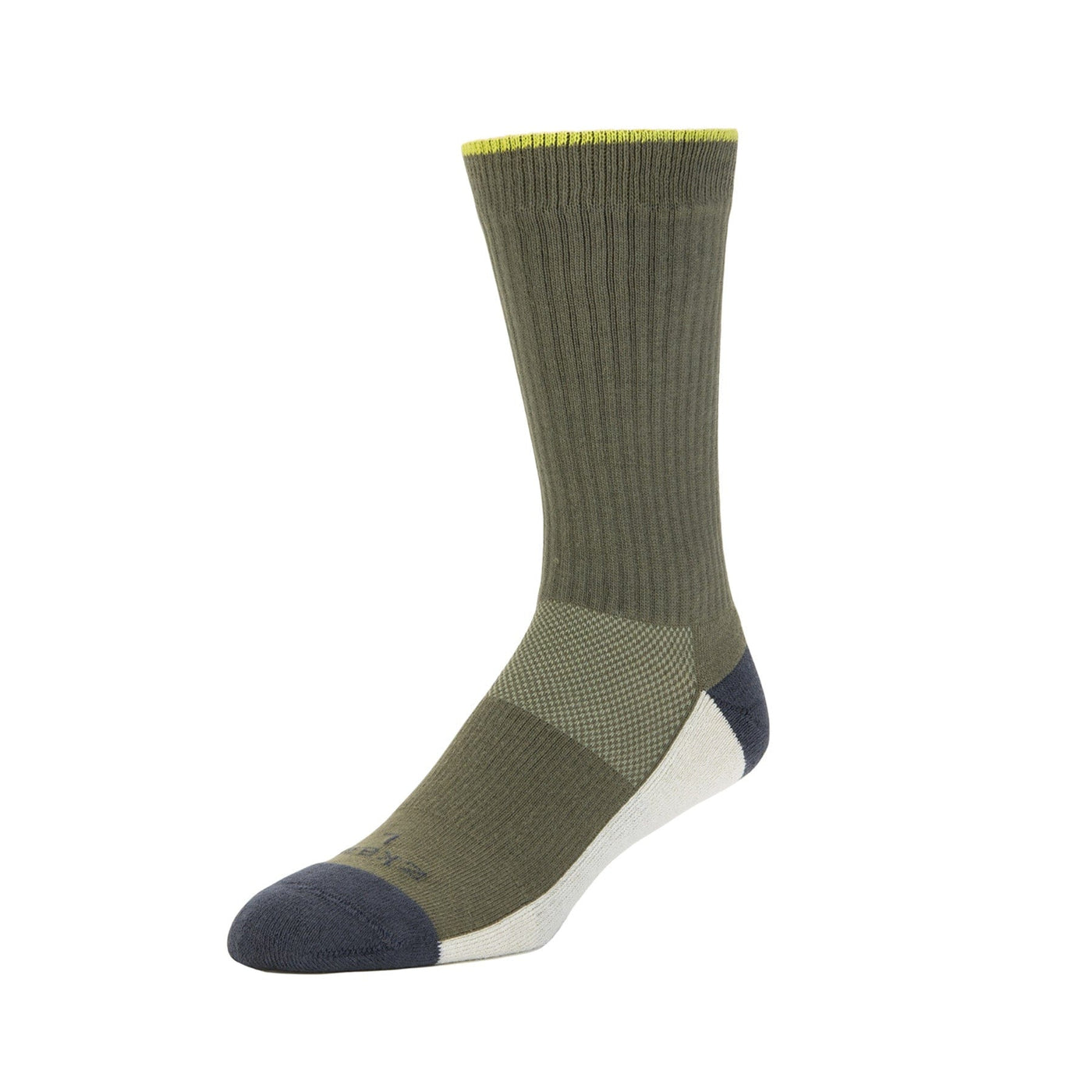 Zkano Basic & Sport Large (mens shoe size 8 - 12.5) Summit - Performance Organic Cotton Crew Socks - Army organic-socks-made-in-usa