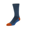 Zkano Basic & Sport Large (mens shoe size 8 - 12.5) Summit - Performance Organic Cotton Crew Socks - Navy organic-socks-made-in-usa