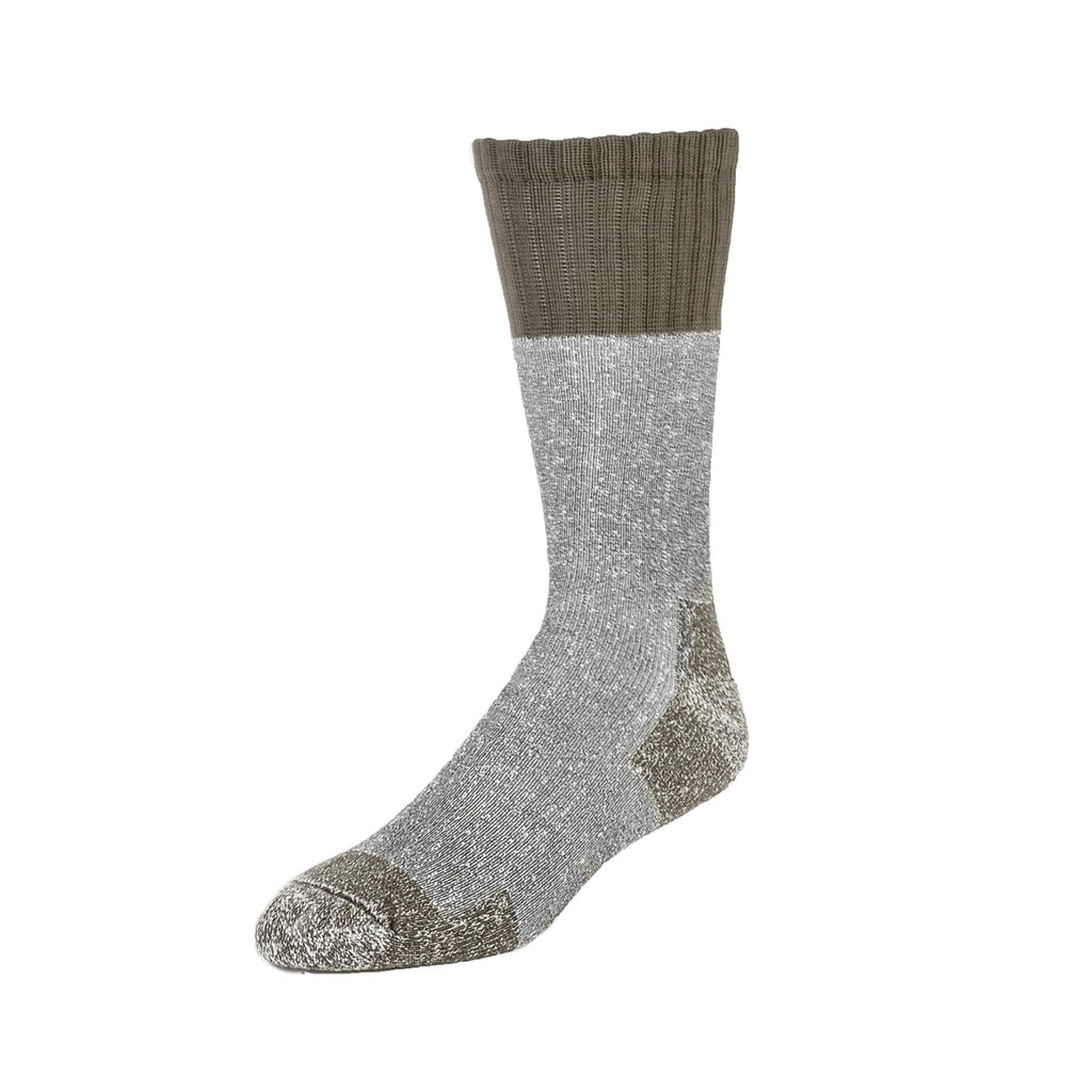 Zkano Boot Socks Large Men's Alpine - Heavy Duty Cushioned Organic Cotton Boot Socks - Olive organic-socks-made-in-usa