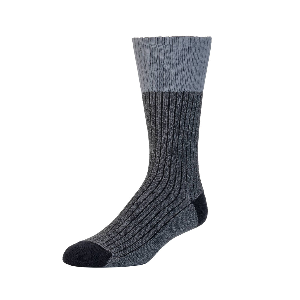 Zkano Boot Socks Large Men's Cushioned Organic Cotton Boot Socks - Slub Effect / Charcoal Marl organic-socks-made-in-usa