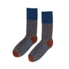 Zkano Boot Socks Large Slub Effect - Cushioned Organic Cotton Boot Socks - Blue organic-socks-made-in-usa