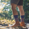 Zkano Boot Socks Large Slub Effect - Cushioned Organic Cotton Boot Socks - Blue organic-socks-made-in-usa