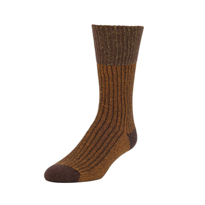 Zkano Boot Socks Large Slub Effect - Cushioned Organic Cotton Boot Socks - Bronze organic-socks-made-in-usa