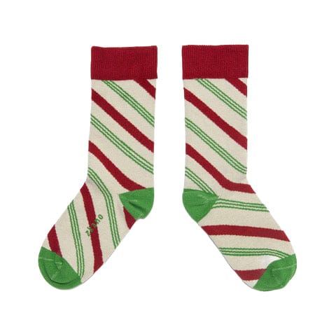 Zkano Crew Candy Cane - Organic Cotton Crew Socks - Natural organic-socks-made-in-usa