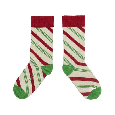 Zkano Crew Candy Cane - Organic Cotton Crew Socks - Natural organic-socks-made-in-usa