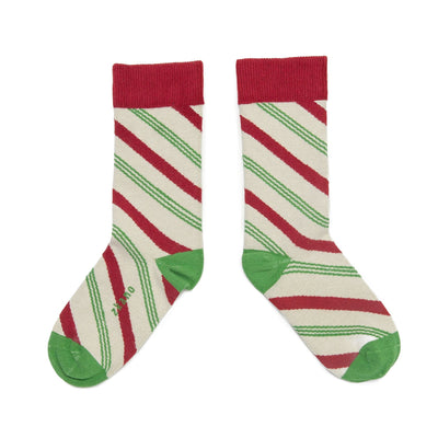 Zkano Crew Candy Cane - Organic Cotton Crew Socks - Natural organic-socks-made-in-usa