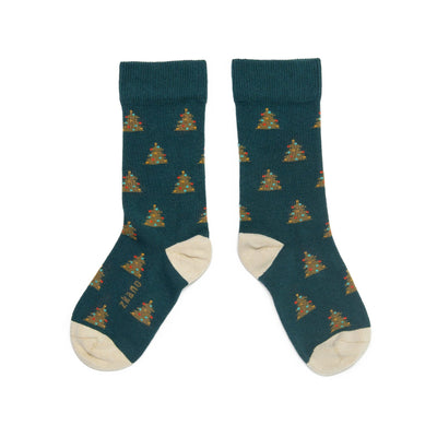 Zkano Crew Classic Christmas Trees - Organic Cotton Crew Socks - Evergreen organic-socks-made-in-usa