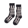 Zkano Crew Geo Stripe - Organic Cotton Crew Socks - Black organic-socks-made-in-usa