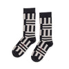 Zkano Crew Geo Stripe - Organic Cotton Crew Socks - Black organic-socks-made-in-usa