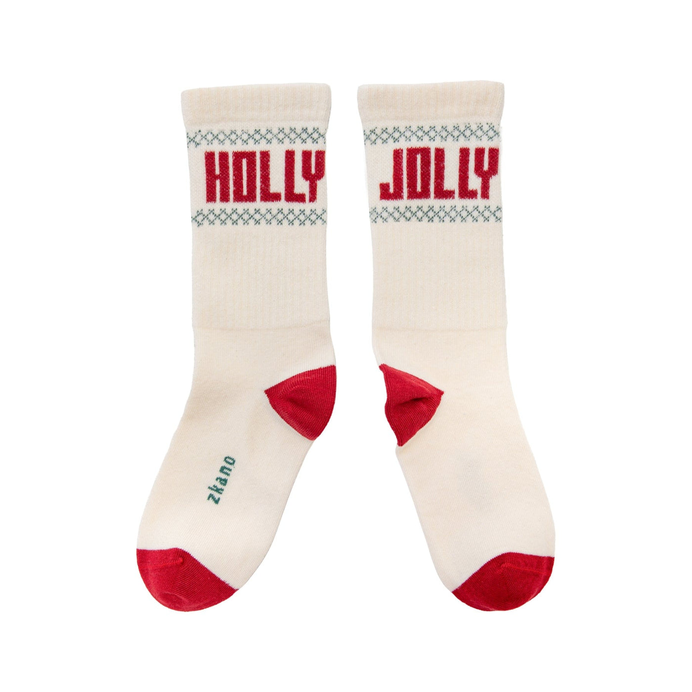 Wmns. Holly Jolly - Organic Cotton Ribbed Crew Socks - Eggnog – zkano socks