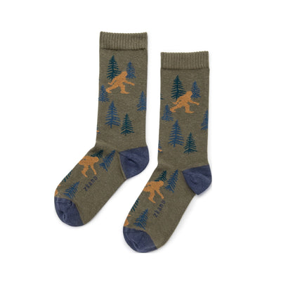 Zkano Crew Into the Wilderness - Organic Cotton Crew Socks - Army organic-socks-made-in-usa