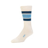 Zkano Crew Large 1991 Retro Stripe - Organic Cotton Cushion Crew - Sky Blue organic-socks-made-in-usa