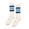 Zkano Crew Large 1991 Retro Stripe - Organic Cotton Cushion Crew - Sky Blue organic-socks-made-in-usa