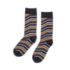 Zkano Crew Large 80's Stripe - Organic Cotton Crew Socks - Black organic-socks-made-in-usa