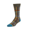 Zkano Crew Large Abstract Plaid - Organic Cotton Socks Crew - Spruce organic-socks-made-in-usa