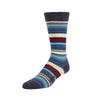 Zkano Crew Large Barcode Stripe - Organic Cotton Socks Crew - Navy organic-socks-made-in-usa