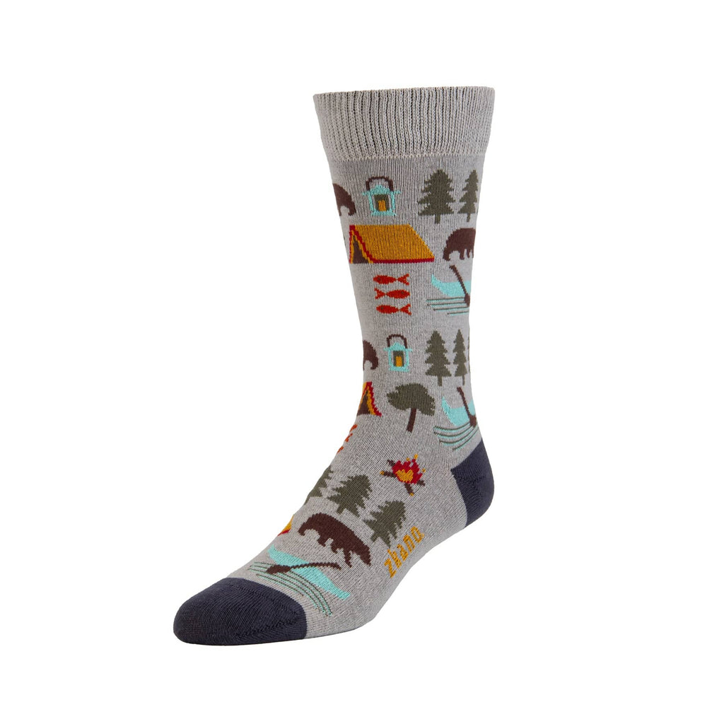 Zkano Crew Large Campout - Organic Cotton Socks Crew - Heather organic-socks-made-in-usa